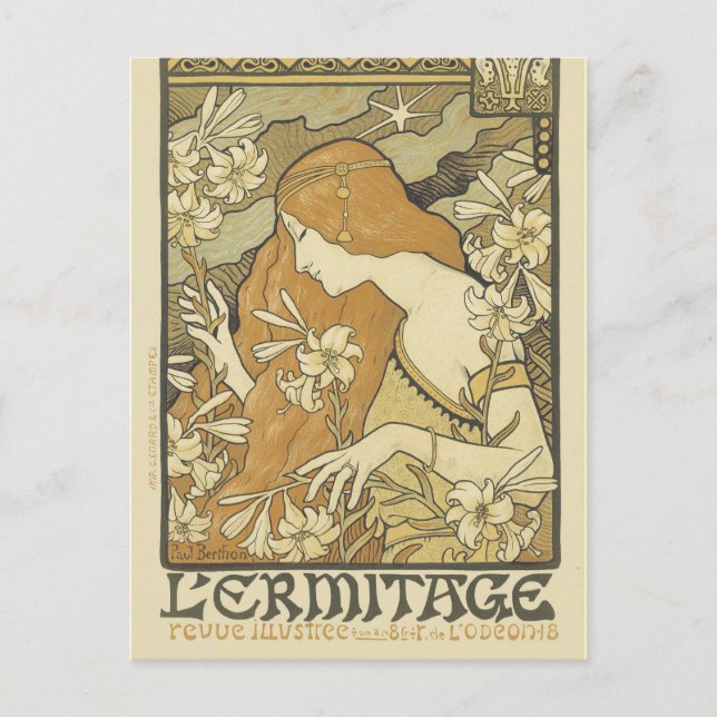 Art Nouveau Postkarten - L'ermitage (Vorderseite)