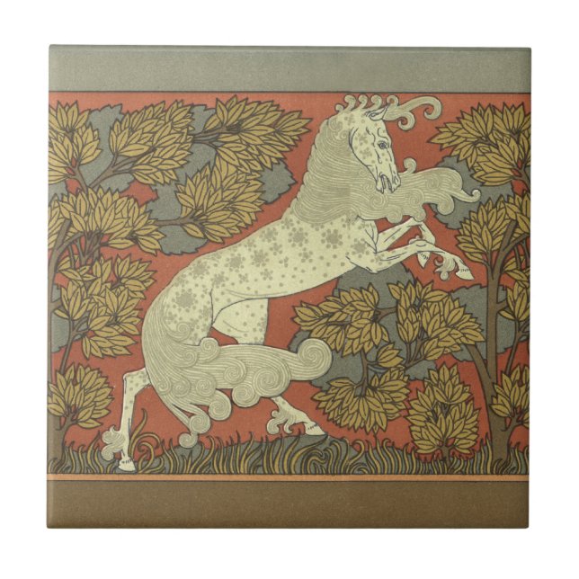 Art Nouveau Prancing Horse Fliese (Vorderseite)