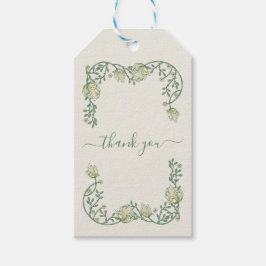 Art Nouveau pretty cream wedding thank you card Geschenkanhänger