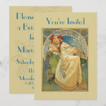 Art Nouveau Prinzessin Brautparty-Einladung