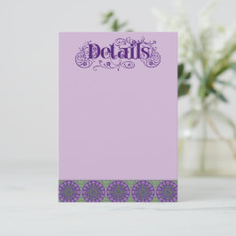 Art Nouveau Purple Thistle Wheel Vertical Begleitkarte