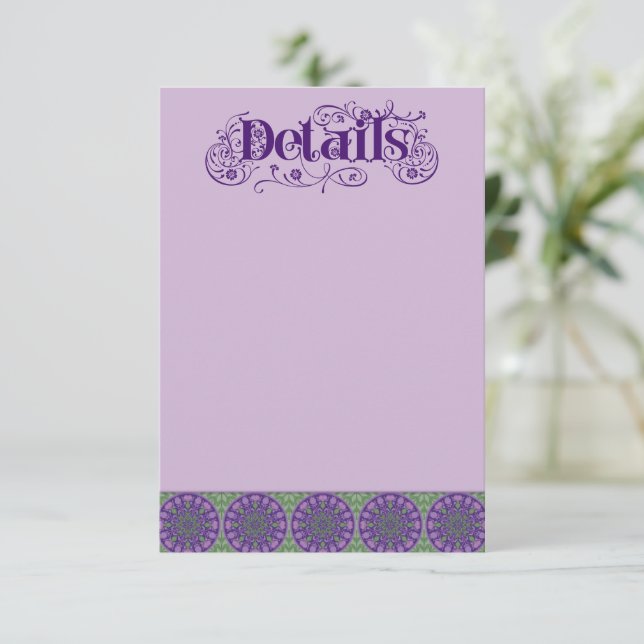 Art Nouveau Purple Thistle Wheel Vertical Begleitkarte (Stehend Vorderseite)