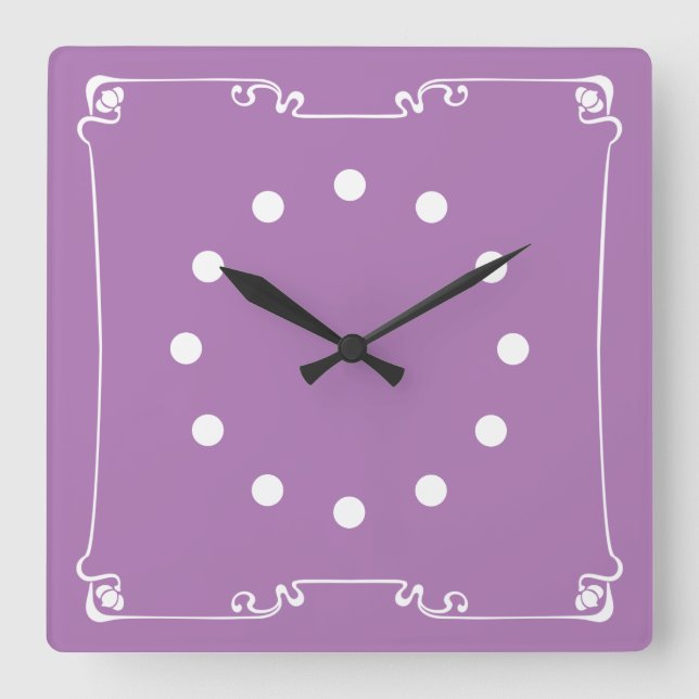 Art Nouveau Quadratische Wanduhr (Vorderseite)