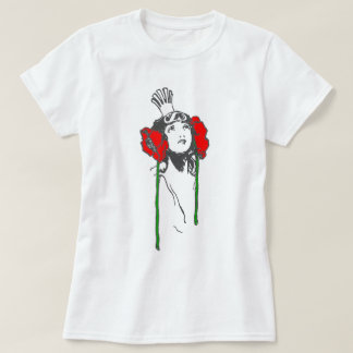 Art Nouveau Queen Red Poppies Ozma T-Shirt