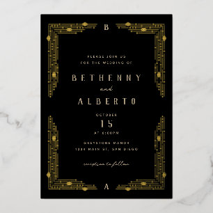 Art Nouveau-Randfolie-Einladung Folieneinladung