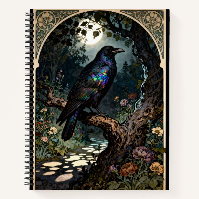 Art Nouveau Raven Notizbuch (Vorderseite)