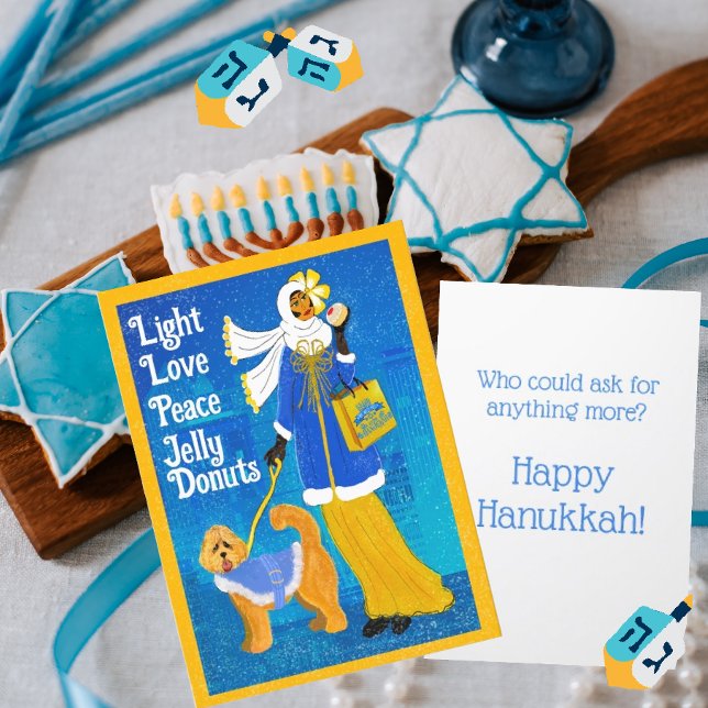 Art Nouveau Retro Hanukkah Grußkarte Dankeskarte (Von Creator hochgeladen)