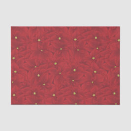Art Nouveau Retro Red Floral Christmas Poinsettia Seidenpapier