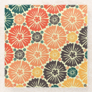 Art Nouveau Retro Tapete Design. Glasuntersetzer