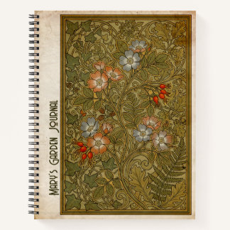 Art Nouveau Rosa Canina Vintage Botanische Abbildu Notizbuch