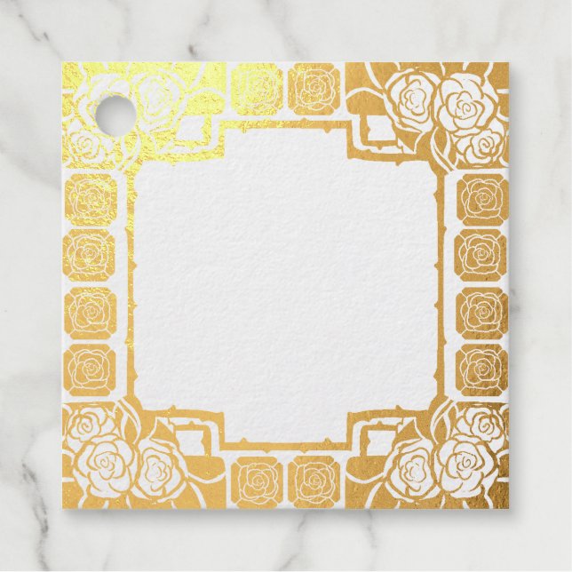 Art Nouveau Rose Border Rubber Stamp Geschenkanhänger (Vorderseite)