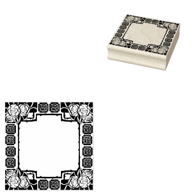 Art Nouveau Rose Border Rubber Stamp Gummistempel (Stempel)