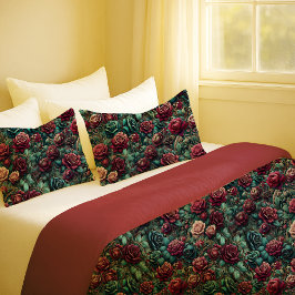 Art Nouveau Rose Türkis Gold Florales Kissenbezug