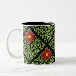 Art Nouveau Rote Rose De Morgan Zweifarbige Tasse