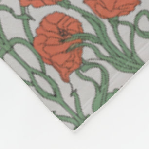 Art Nouveau Roter Mohn Floral Wurfdecke Fleecedecke
