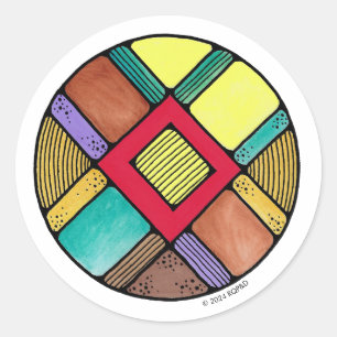 Art Nouveau Rune Ingwaz - ERDE MAGIC Runder Aufkleber