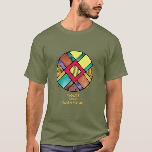 Art Nouveau Rune Shirt Ingwaz - Earth Magic (Vorderseite)