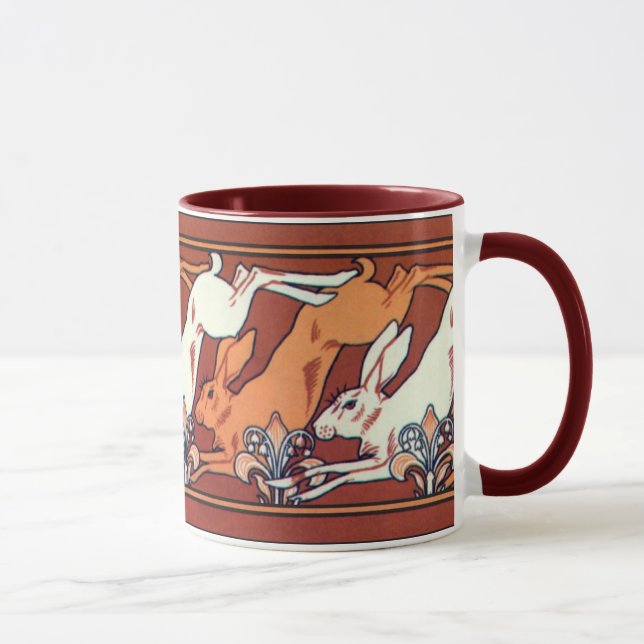 Art Nouveau Running Hares Tasse (Rechts)