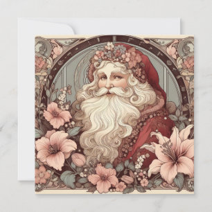 Art Nouveau Santa Claus Illustration Einladung