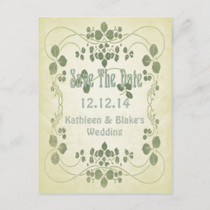 Art Nouveau Save the Date Ankündigungspostkarte