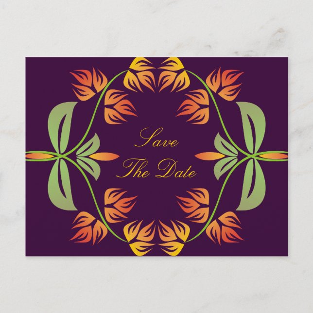 Art Nouveau Save the Date Postkarten (Vorderseite)