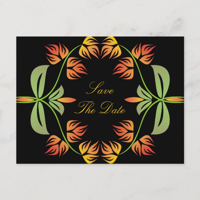 Art Nouveau Save the Date Postkarten (Vorderseite)