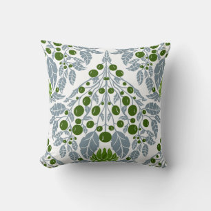 Art Nouveau Schiefergestein & Grün-Vintage Blumens Kissen