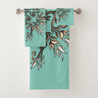 Art Nouveau Schlangen Mandala - Dunkle Acaddemia T Badhandtuch Set