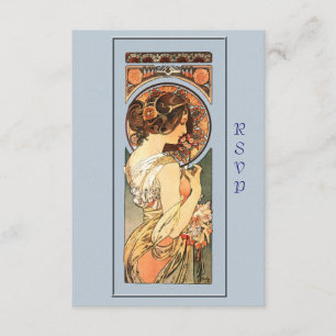 Art Nouveau Schöne Braut Hochzeit RSVP Karte