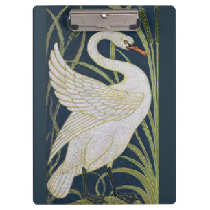 Art Nouveau-Schwanmuster: Walter Crane Schwan Druc Klemmbrett