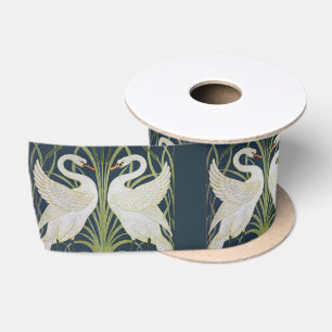 Art Nouveau-Schwanmuster: Walter Crane Schwan Druc Satinband