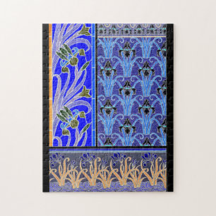 Art nouveau Schwertlilie elegant vintage floral Puzzle
