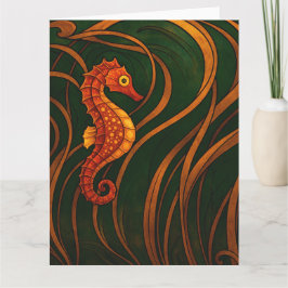 Art Nouveau Seahorse Karte
