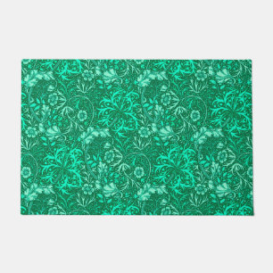 Art Nouveau Seaweed Floral, Türkis und Aqua Fußmatte