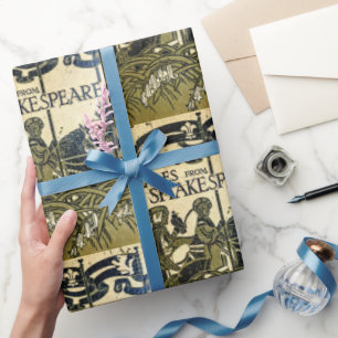 Art Nouveau Shakespeare Buchübersicht Geschenkpapier