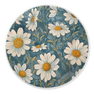 Art Nouveau Shasta Daisy Keramikknauf