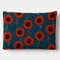 Art Nouveau Sonnenblume Retro Floral Streifen Rot