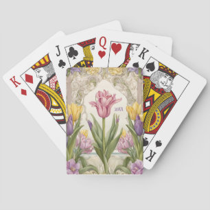 Art Nouveau Spring Tulip Ded Spielkarten