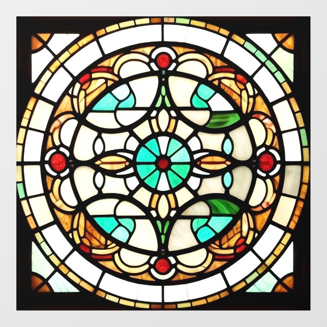 Art Nouveau Square Runde AI Art Window Clubing Fensteraufkleber (Blatt)