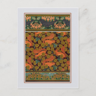 Art Nouveau Squirrels Postkarte
