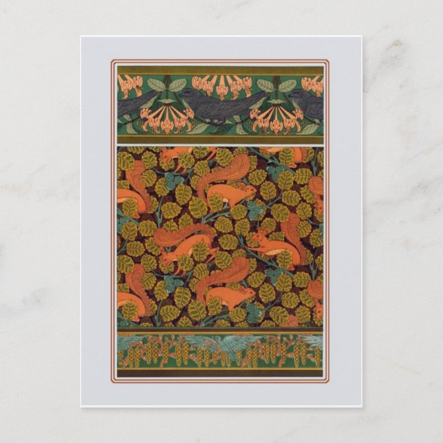 Art Nouveau Squirrels Postkarte (Vorderseite)