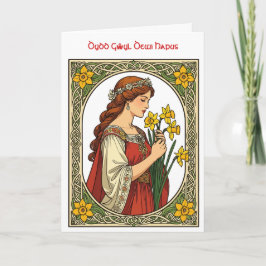 Art Nouveau St Davids Day Pride Karte