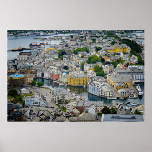 Art Nouveau Stadt Alesund, Norwegen Poster