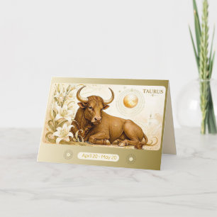 Art Nouveau Stier Sternzeichen Grußkarte Dankeskarte