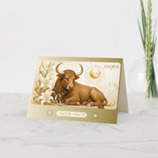 Art Nouveau Stier Sternzeichen Grußkarte Dankeskarte