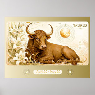 Art Nouveau Stier Zodiakus Wandkunst Poster