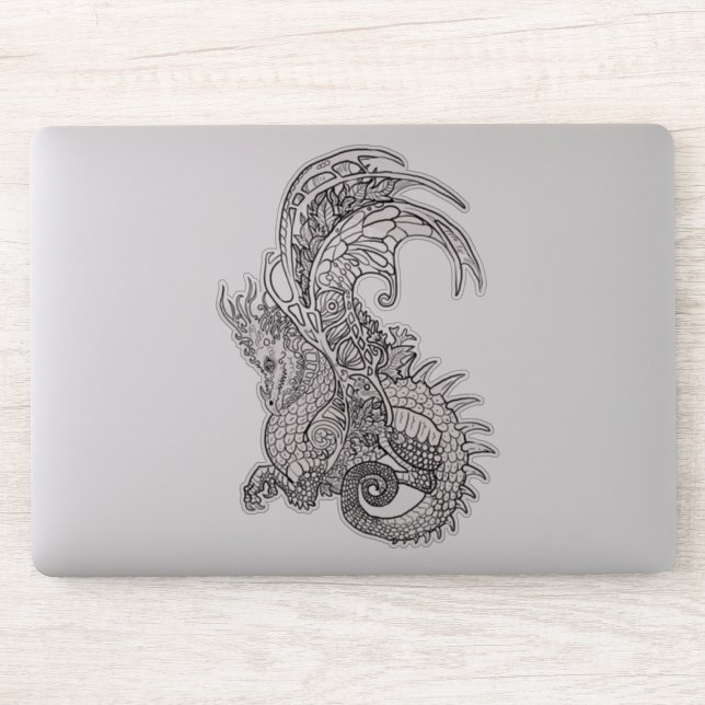 Art Nouveau Style Dragon Aufkleber (Computer)