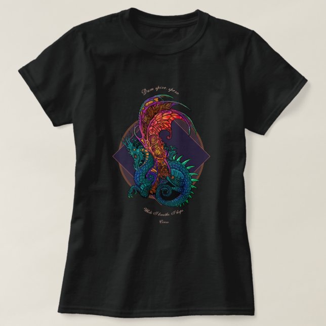 Art Nouveau Style Dragon gefärbt T-Shirt (Design vorne)