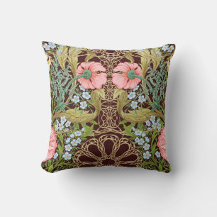 Art Nouveau Style Floral: Farbiges Vintages Muster Kissen