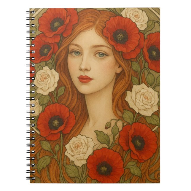 Art nouveau style spiral photo notebook  notizblock (Vorderseite)